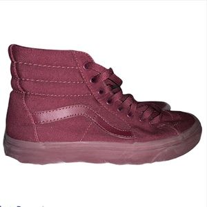 Vans high top burgundy size 8.5 womens